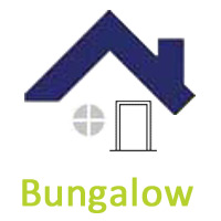 The image contains the text: I live in a bungalow