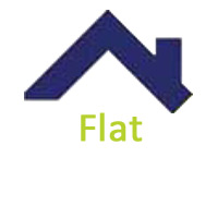 The image contains the text: The flue will come out through a flat roof